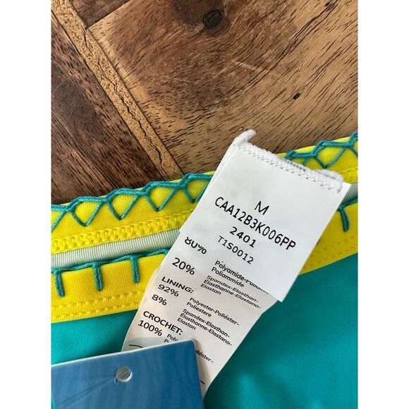 NWT Cupshe Women's Blue Green Escaping Colorblock Mid-Rise Bikini Bottoms Size M - Picture 8 of 8